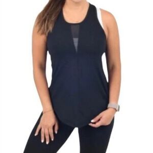 Zyia Black Effortless Mesh V Neck Racerback Tank Top Size XXL